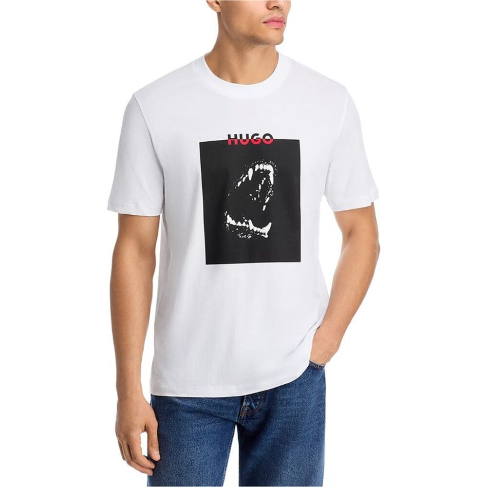 Hugo Boss Mens Mixed Print Logo Graphic T-Shirt, NWT
